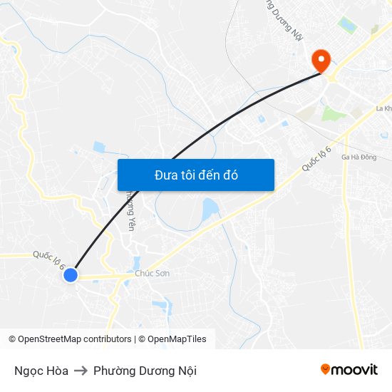 Ngọc Hòa to Phường Dương Nội map