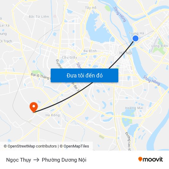 Ngọc Thụy to Phường Dương Nội map