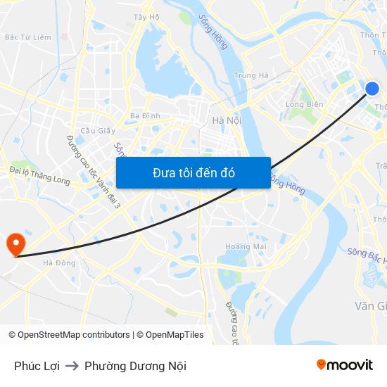 Phúc Lợi to Phường Dương Nội map