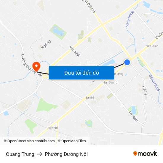 Quang Trung to Phường Dương Nội map