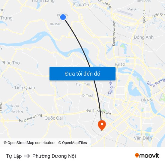 Tự Lập to Phường Dương Nội map