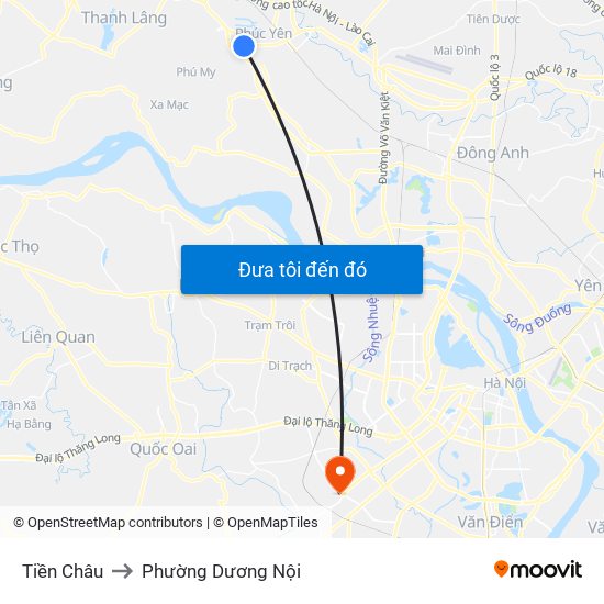 Tiền Châu to Phường Dương Nội map