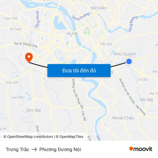 Trưng Trắc to Phường Dương Nội map