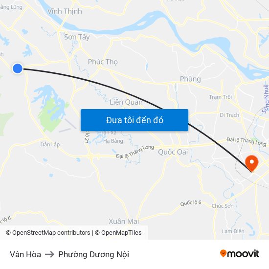 Vân Hòa to Phường Dương Nội map