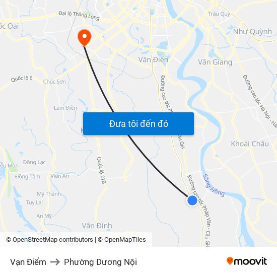 Vạn Điểm to Phường Dương Nội map