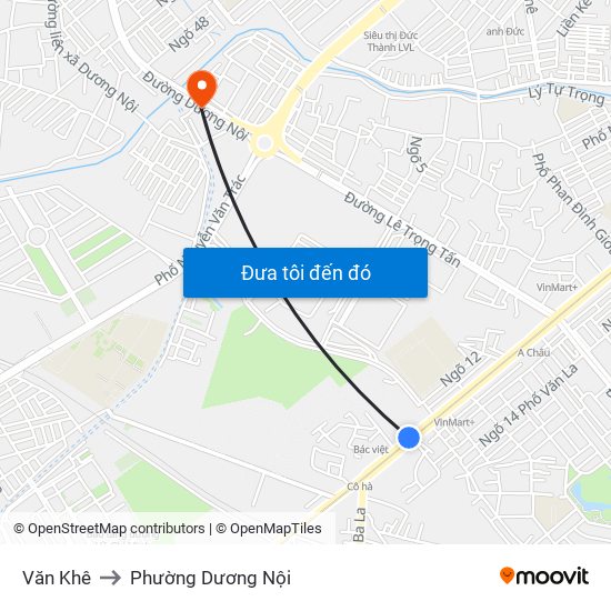 Văn Khê to Phường Dương Nội map