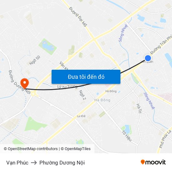 Vạn Phúc to Phường Dương Nội map