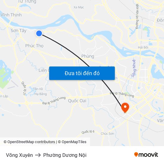 Võng Xuyên to Phường Dương Nội map