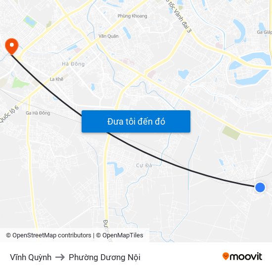 Vĩnh Quỳnh to Phường Dương Nội map