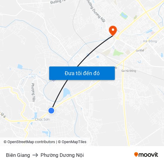 Biên Giang to Phường Dương Nội map