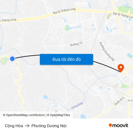 Cộng Hòa to Phường Dương Nội map