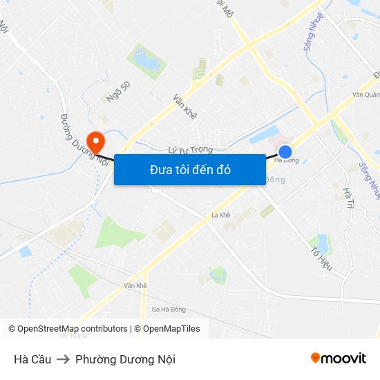 Hà Cầu to Phường Dương Nội map
