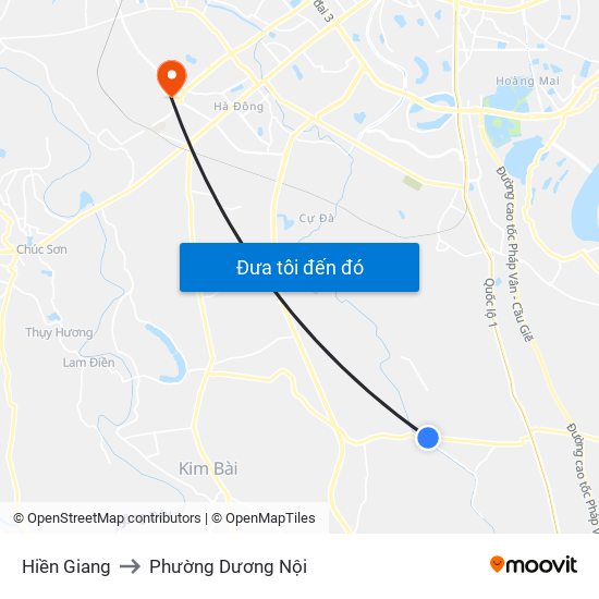 Hiền Giang to Phường Dương Nội map
