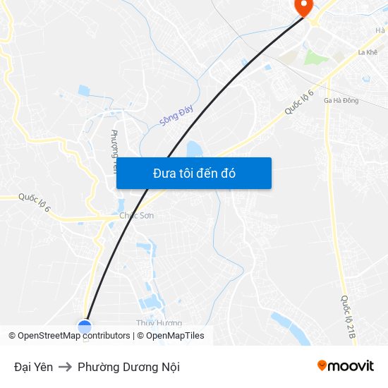 Đại Yên to Phường Dương Nội map