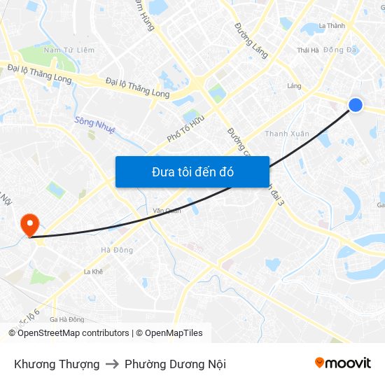 Khương Thượng to Phường Dương Nội map