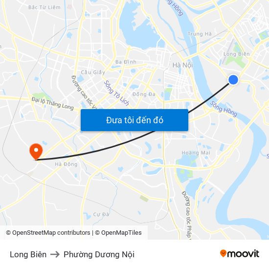 Long Biên to Phường Dương Nội map