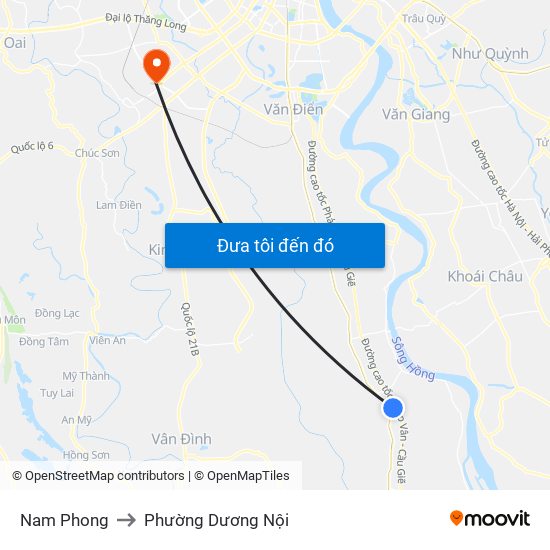 Nam Phong to Phường Dương Nội map