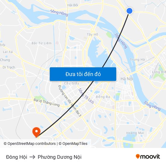 Đông Hội to Phường Dương Nội map