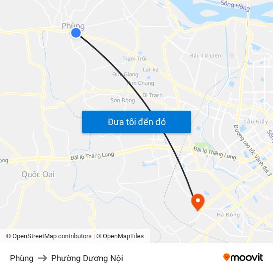 Phùng to Phường Dương Nội map