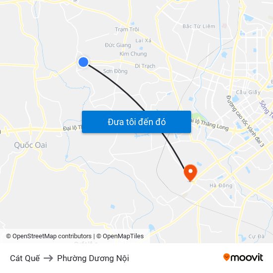 Cát Quế to Phường Dương Nội map