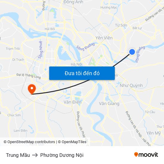 Trung Mầu to Phường Dương Nội map