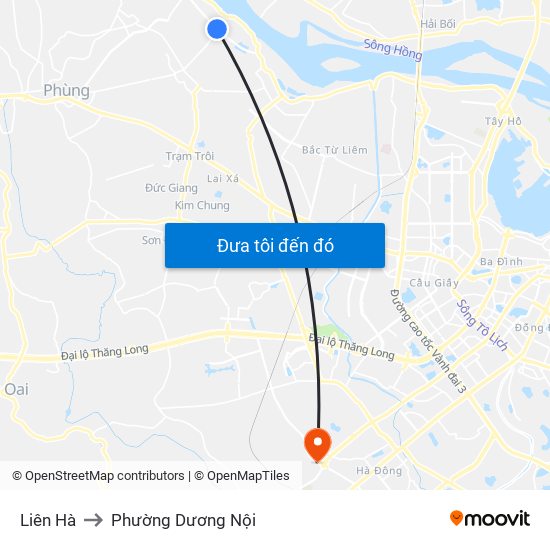 Liên Hà to Phường Dương Nội map