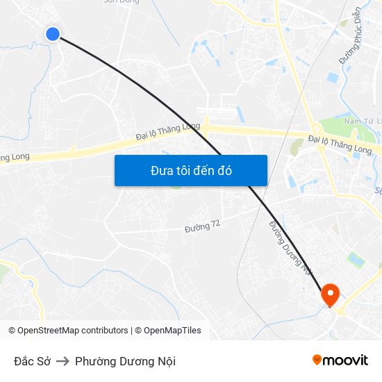 Đắc Sở to Phường Dương Nội map