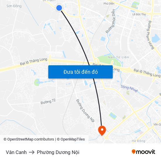 Vân Canh to Phường Dương Nội map