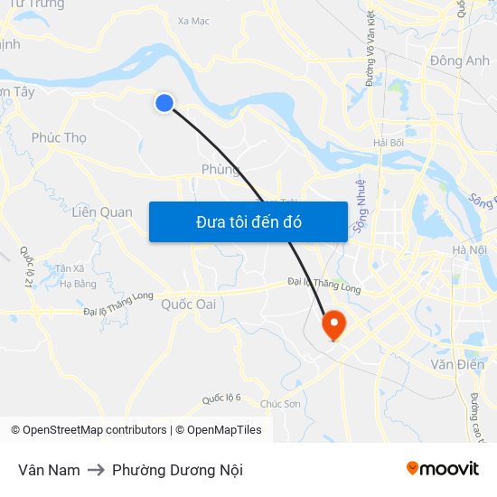 Vân Nam to Phường Dương Nội map