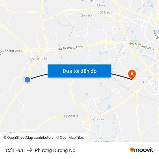 Cấn Hữu to Phường Dương Nội map