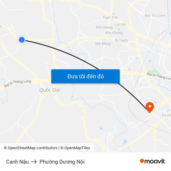 Canh Nậu to Phường Dương Nội map