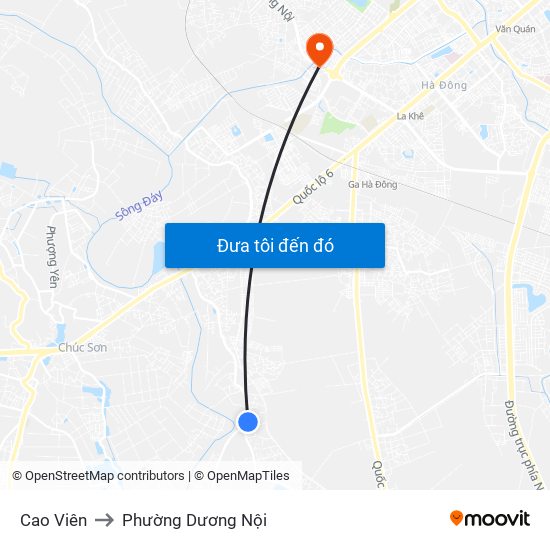 Cao Viên to Phường Dương Nội map
