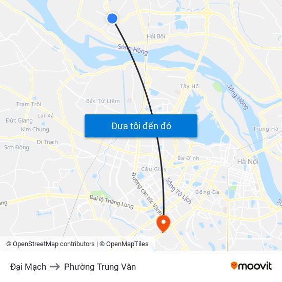 Đại Mạch to Phường Trung Văn map