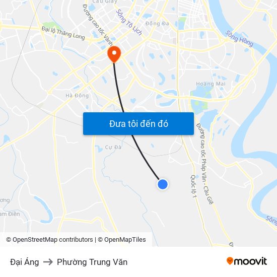 Đại Áng to Phường Trung Văn map