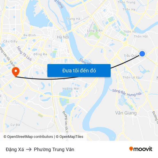 Đặng Xá to Phường Trung Văn map