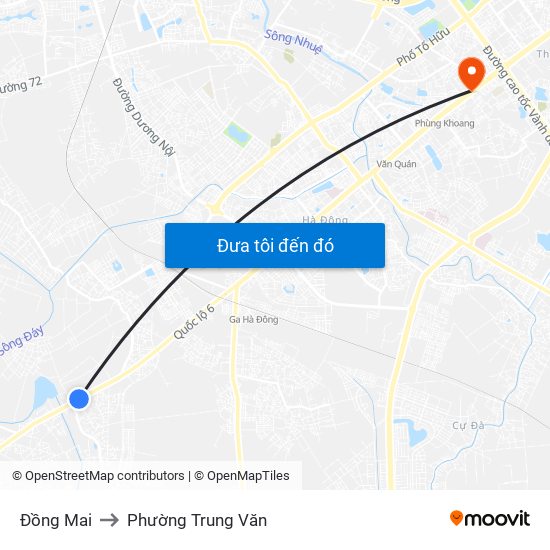 Đồng Mai to Phường Trung Văn map