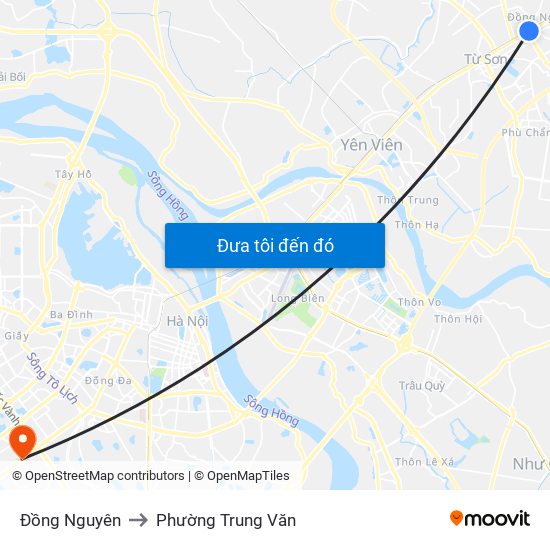 Đồng Nguyên to Phường Trung Văn map