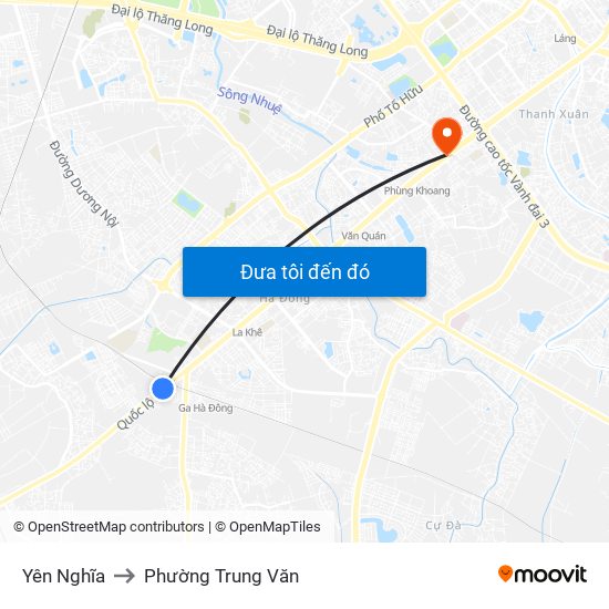 Yên Nghĩa to Phường Trung Văn map