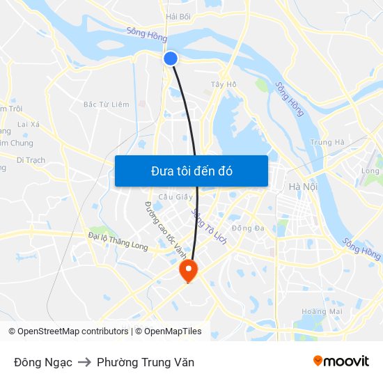 Đông Ngạc to Phường Trung Văn map