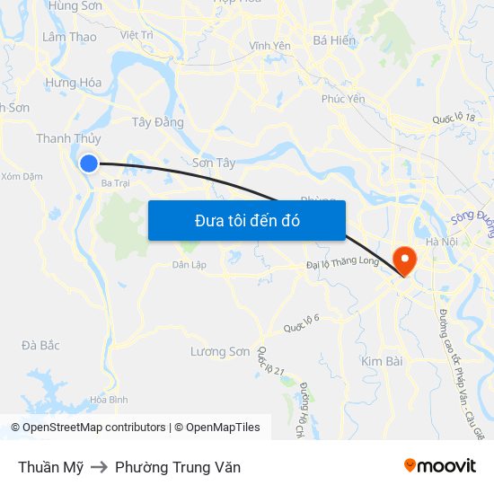 Thuần Mỹ to Phường Trung Văn map