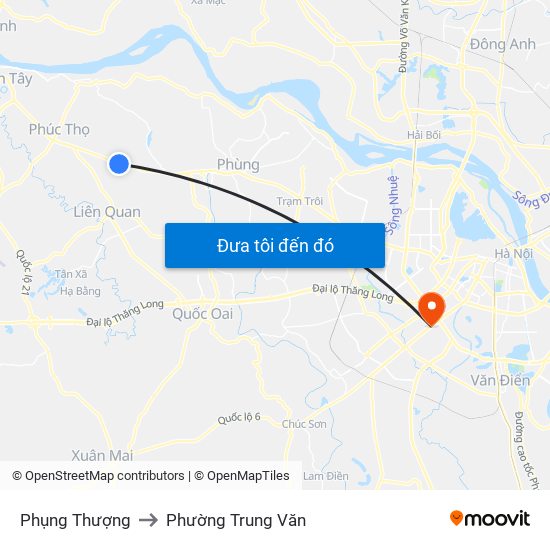 Phụng Thượng to Phường Trung Văn map