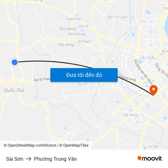 Sài Sơn to Phường Trung Văn map