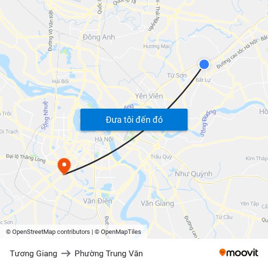 Tương Giang to Phường Trung Văn map