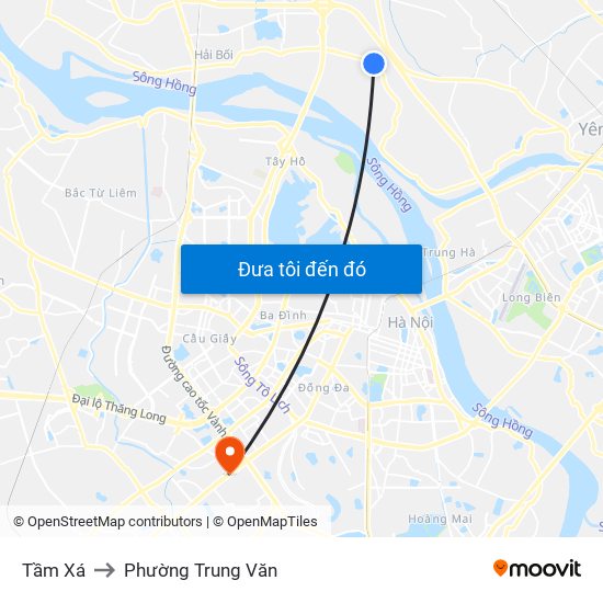 Tầm Xá to Phường Trung Văn map
