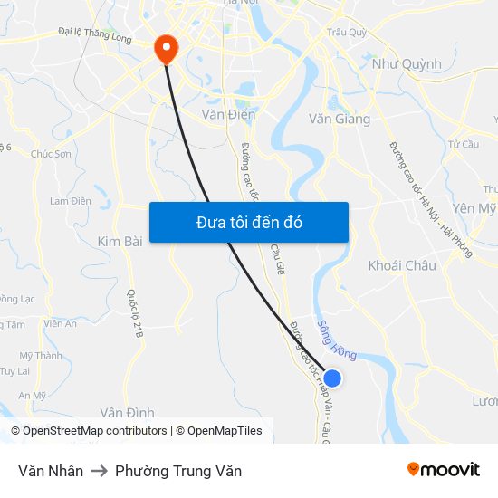 Văn Nhân to Phường Trung Văn map