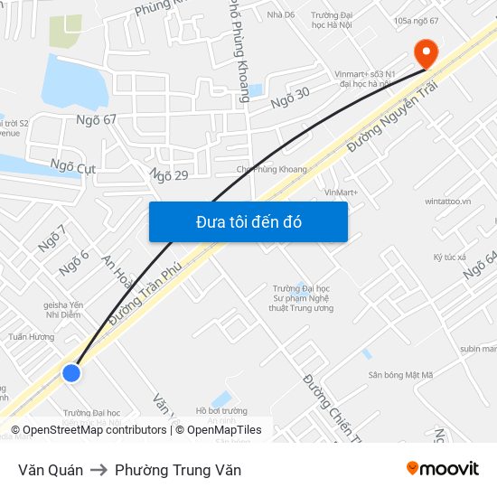 Văn Quán to Phường Trung Văn map
