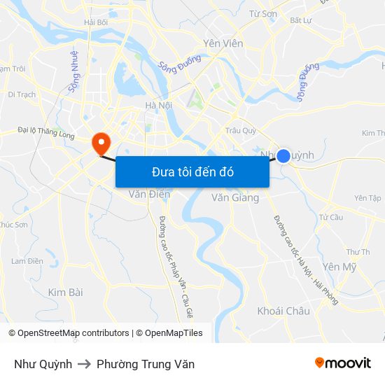 Như Quỳnh to Phường Trung Văn map