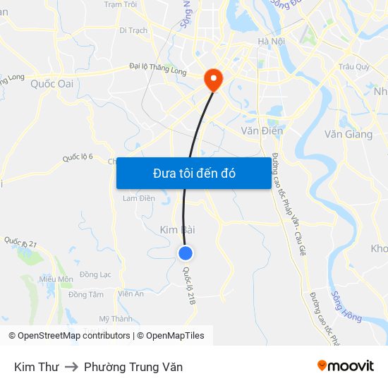 Kim Thư to Phường Trung Văn map