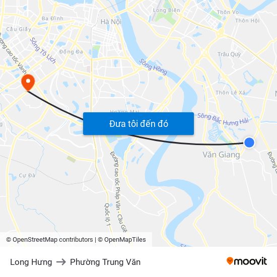 Long Hưng to Phường Trung Văn map