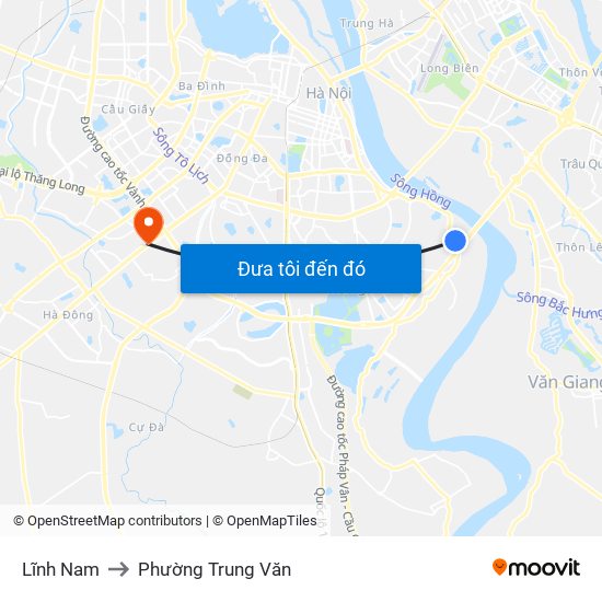 Lĩnh Nam to Phường Trung Văn map